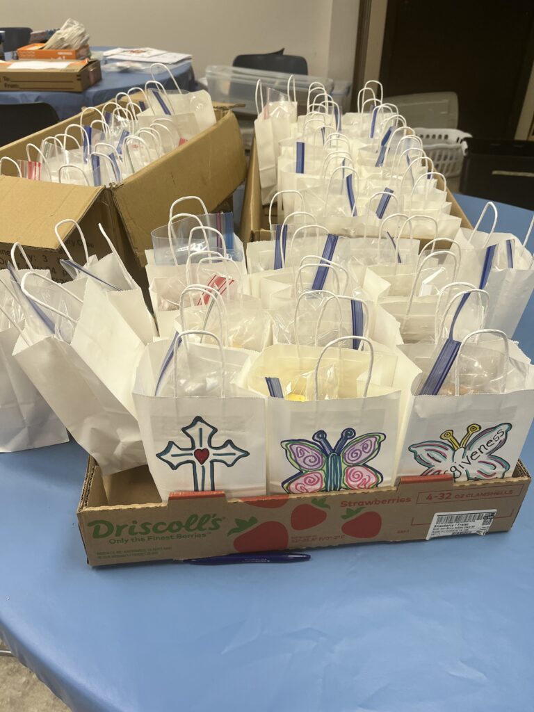 Letter Bags ready to be sealed for delivery